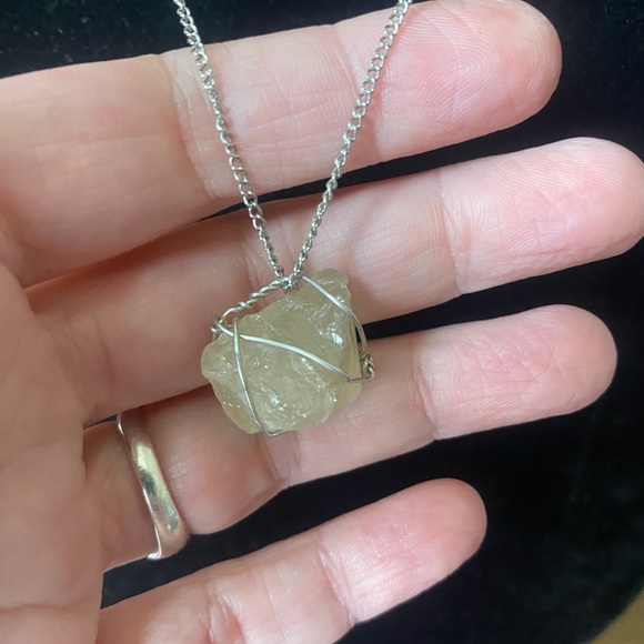 Hand Crafted Wire Wrapped Citrine Crystal Pendant Necklace - Picture 2 of 6